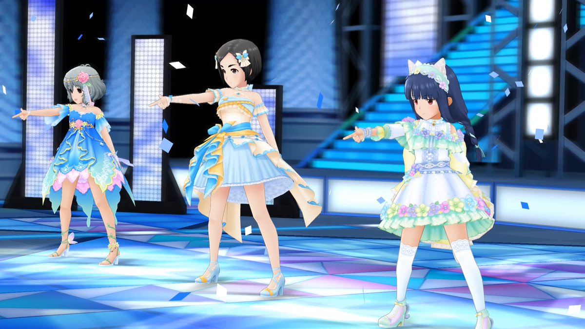CARDY__r's tweet photo. 千鶴ちゃんお迎え記念スクショその3
#松・雪・愛 です
…ってさっきとユニット名あんま変わらんイメージが💦
#デレステ
#佐城雪美
#成宮由愛
#松尾千鶴
#Trancing_Pulse
久しぶりにこのMVでスクショ撮ったな…そして両端二人には消えてもらった(ぁ https://t.co/KVygcARZ0z