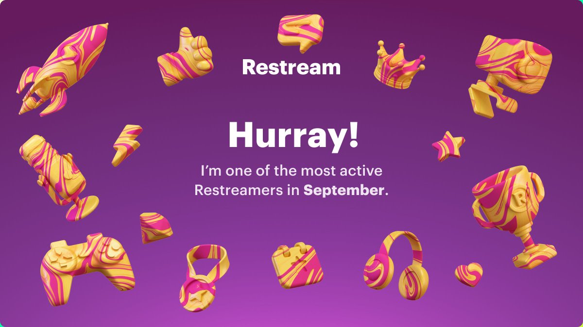 Awesome! I was one of the most active streamers in September 2021 

🏆 I had 108 total streams with <a href="/restreamio/">Restream</a>. More to come 🎉