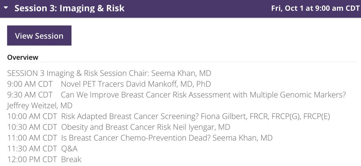 LurieCancer's tweet photo. #LSBC21 Kicking off Day 2 of the Lynn Sage Breast Cancer Symposium with a morning focused on #breastcancer Imaging & Risk, chaired by @LurieCancer @NorthwesternMed’s Seema Khan, MD. https://t.co/TBJrRCGiyl