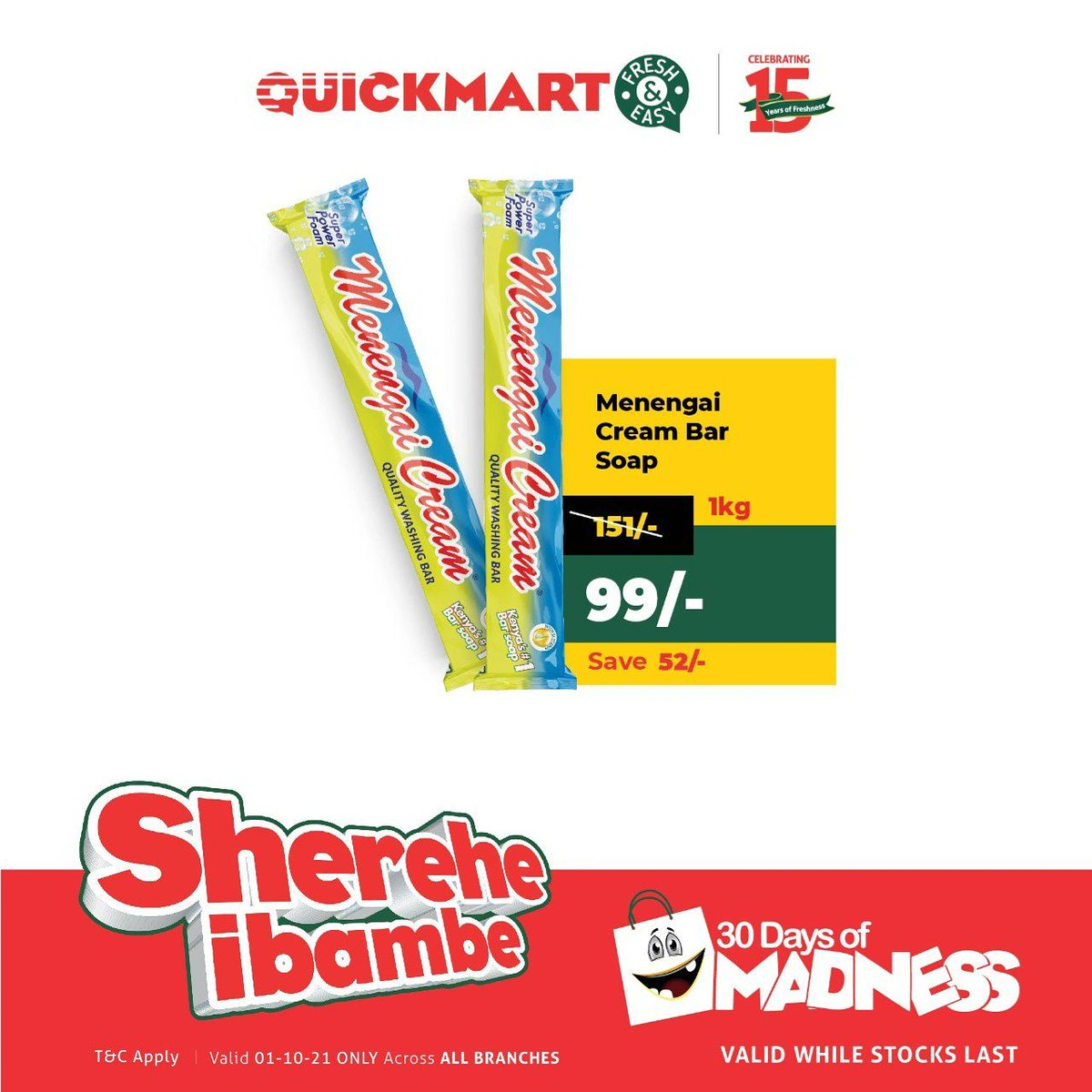 smileycherry2's tweet photo. Grab all goods now from @QuickmartKenya and get to enjoy their amazing offers now in all outlets.
SHEREHE IBAMBE now as we celebrate #QuickmartTurns15
#WhyQuickmart https://t.co/ftFnAm8Hhb