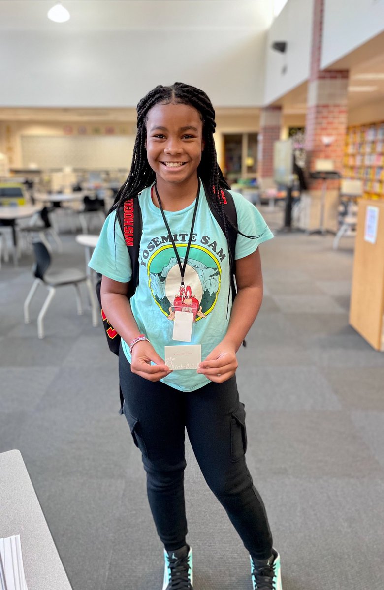 Library_ACMS's tweet image. Congratulations to Karleigh for participating in the library’s monthly reading challenge! She read a WAW nominee for September’s challenge. 📚🎉