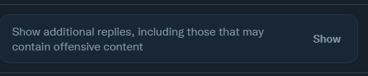 StockShaman's tweet photo. Hey #twitterJack enough with the censorship. I think this warning should be at the top of the comments on a tweet. Why make us scroll through the boring stuff first? https://t.co/XK8McSLd2P