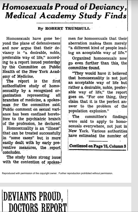 Some of the ⁦<a href="/nytimes/">The New York Times</a>⁩ early coverage of gays is 👀