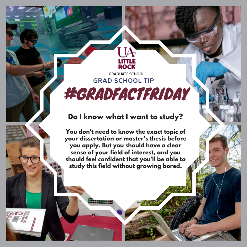 UALRGradSchool's tweet image. Happy Friday! Check out our latest grad school tip for graduate students. Apply today and use code GRFREE7 to waive the application fee. Follow us on Facebook at UA Little Rock Graduate School.
#GradFactFriday