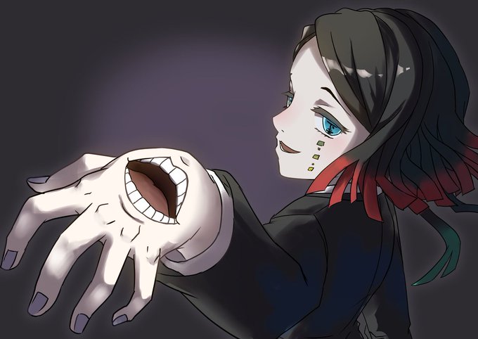 店九オキ/sueokiputさんがTwitterに投稿した魘夢(鬼滅の刃)のイラスト。