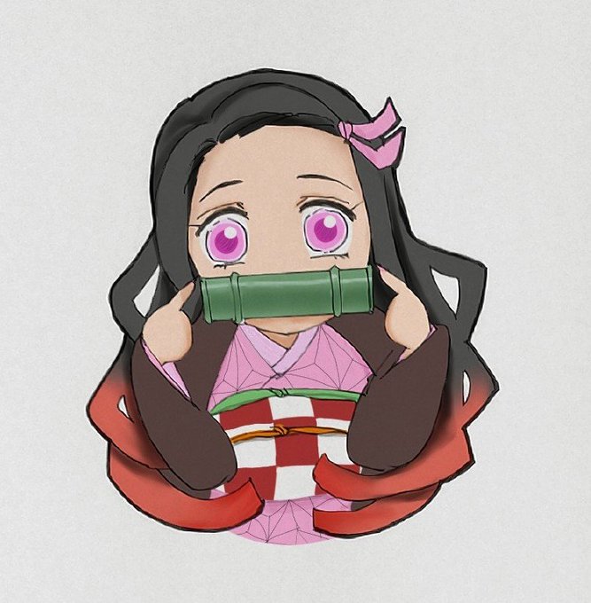 eg🌍USJに全集中さんがTwitterに投稿した竈門禰豆子(鬼滅の刃)のイラスト。
