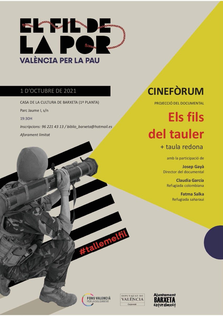 Esta vesprada estarem presentant #Elsfilsdeltauler en #Barxeta amb el <a href="/fonsvalencia/">Fons Valencià per la Solidaritat</a>