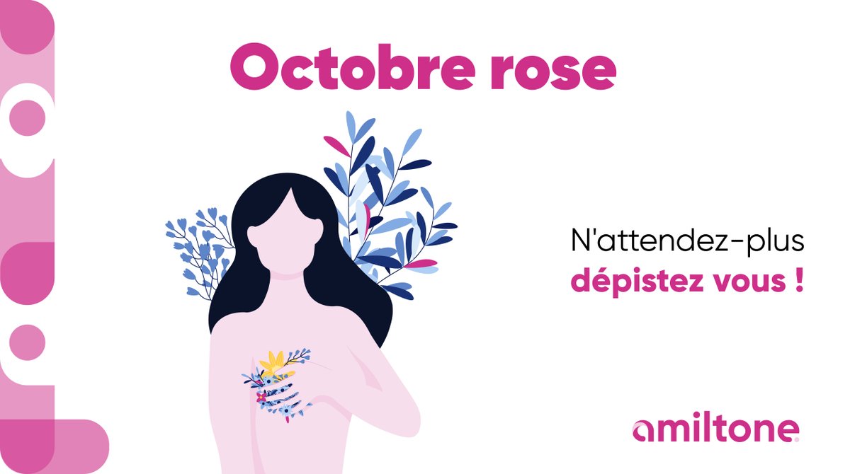 1 femme sur 8 risque de développer un cancer du sein dans sa vie.

C'est pourquoi en Octobre, Amiltone s'habille de rose en signe de soutien pour toutes nos femmes qui se battent chaque jour contre la maladie. 

N'attendez plus, dépistez-vous.

#cancerdusein