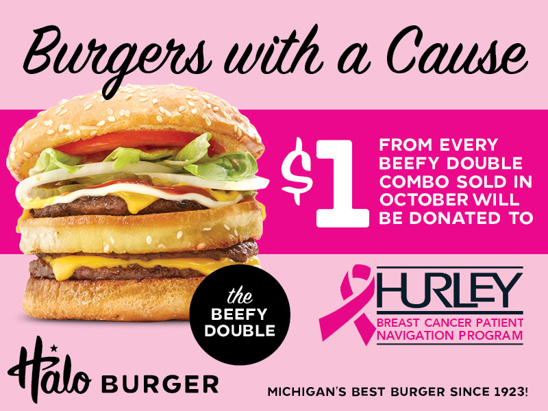 HurleyMedical's tweet photo. Got #lunch? 

@Halo_Burger: donating $1 from every Beefy Double Combo in Oct. to help local cancer patients. 

@ELGAcu: collecting donations today! Smokin J BBQ truck @ their Burton location 11-1!

@myFPCU: serving up dessert! Bake Sale at all locations until 5pm. https://t.co/p4TgaIcCIc