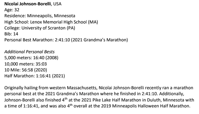 Very grateful to be a seeded athlete at <a href="/tcmarathon/">Twin Cities In Motion</a> on Sunday. Seeing my name among Olympians and professional runners I admire is surreal. I'm excited about the race and feeling confident. Full steam ahead!