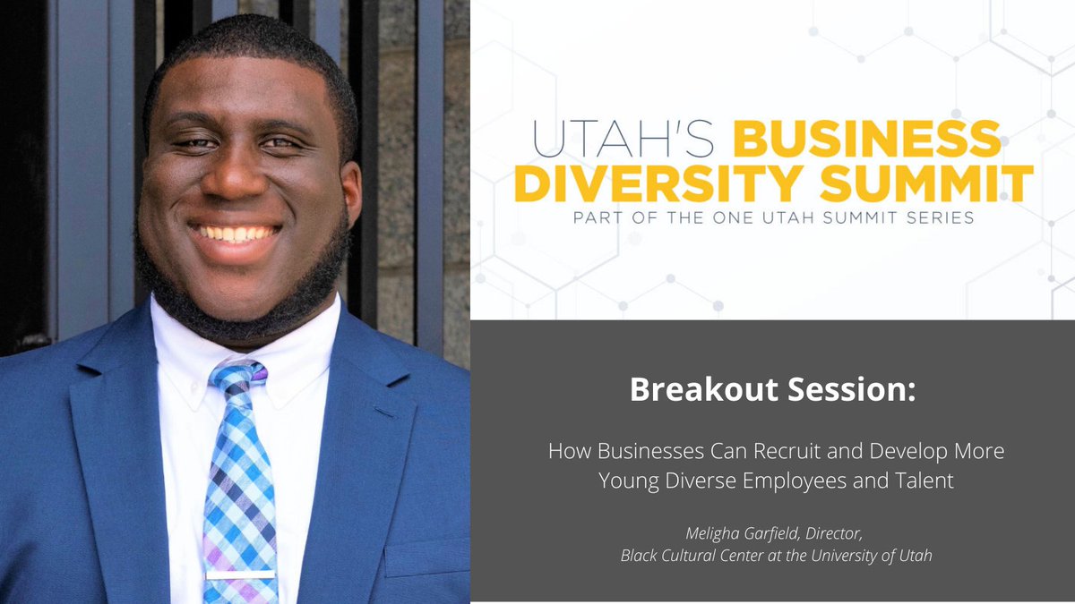 Hear from Meligha Garflied, director of <a href="/uofubcc/">Black Cultural Center, University of Utah</a>, during the #UTBizDiversitySummit to learn how to recruit Black talent both out of state and instate, retain people of color longer, and grow workforce pipelines to students of color. More info at: bit.ly/3lBjDzK.