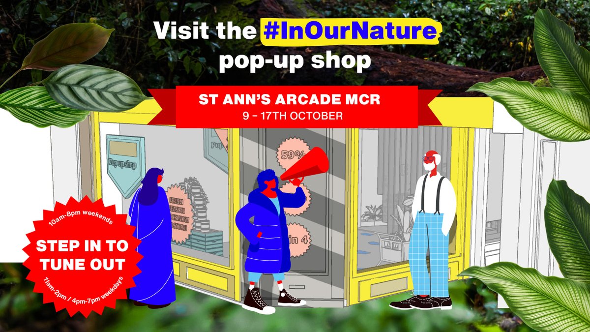 InOurNatureMCR's tweet photo. We can’t wait to welcome you into the #InOurNature pop-up shop!🌿
Step into this immersive experience to tune out of your busy day and relax and enjoy the sounds, smells and views of nature, from right in the heart of the city💚
Head here to find out more https://t.co/td9ohoMhzc https://t.co/co8NNzEb2L
