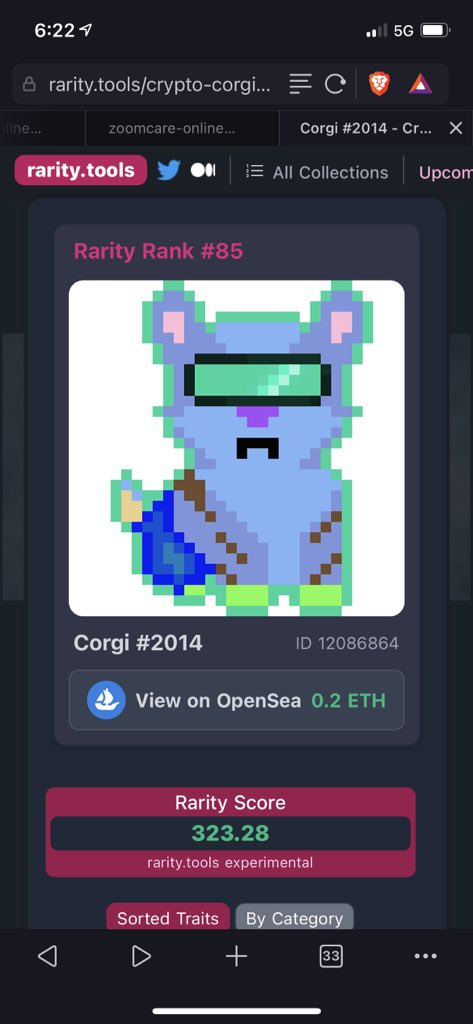 CarnegieWhale's tweet photo. @NFtsGrab Just lowered the price on this guy. @crypto_corgis rank 85th in rarity. Extremely low price for this kind of rarity, done believe me? Go check it out yourself https://t.co/1wpVDT4juj https://t.co/n64xy8LbVi