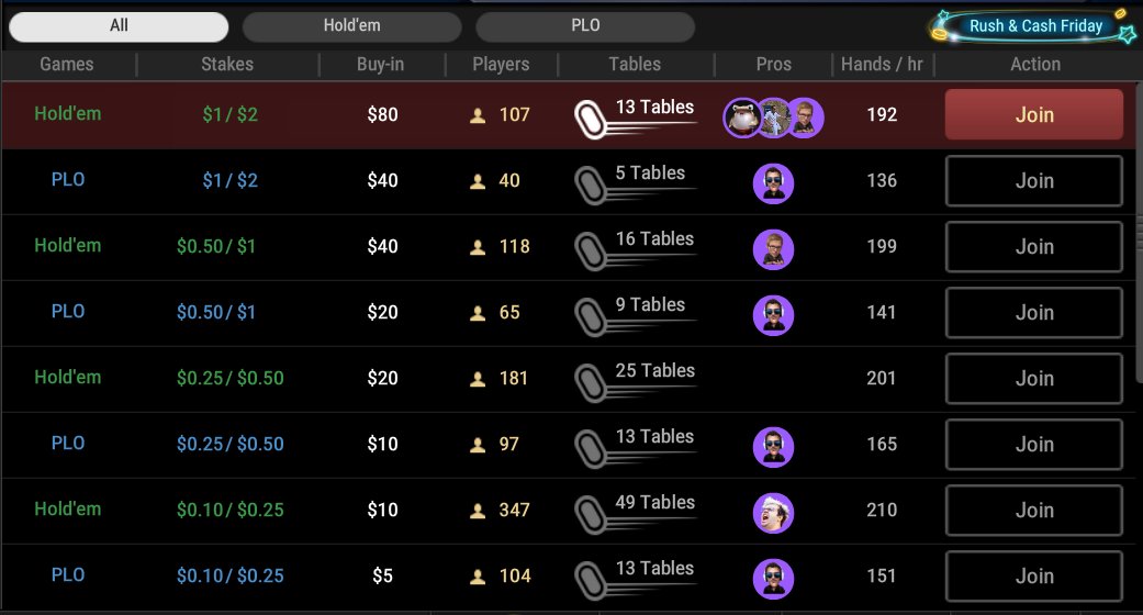 GGPoker on Twitter "Rush & Cash Friday is in full swing! 😍 🟢 Hit the