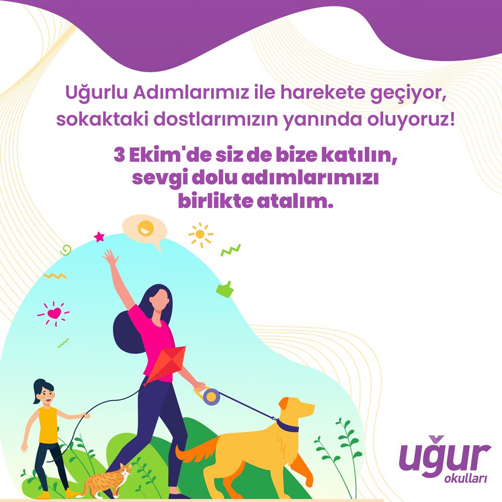 3 Ekim tarihinde Uğurlu Adımlarımız ile harekete geçiyor, sokaktaki dostlarımıza mama ve su desteği sağlayarak yanlarında oluyoruz!   Bu sevgi dolu adımlarda siz de bize katılın, #DünyaYürüyüşGünü ve #HayvanlarıKorumaGünü'nü birlikte kutlayalım!  
#UğurluAdımlar
#UğurdaAktifYaşam