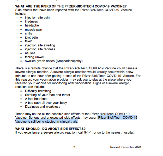 cravecreative's tweet photo. What a difference 9 months makes when you're in
‼️CLINICAL TRIALS ‼️
What more proof do people need?  They never knew the full effects of the vaccine b/c they didn't have the data.
Pic 1:  Pfizer Fact Sheet - Risks - December 2020
Pic 2: Pfizer Fact Sheet - Risks - September 2021 https://t.co/YQBRIQTJHH