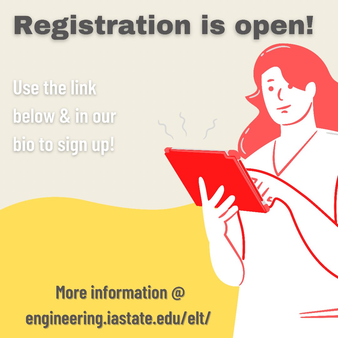 Registration: bit.ly/ELT17700

We’ve said it once, and we’ll say it a million times over; this is an invaluable experience for engineering students, and it’s unique to Iowa State!!

If you any questions feel free to message us!