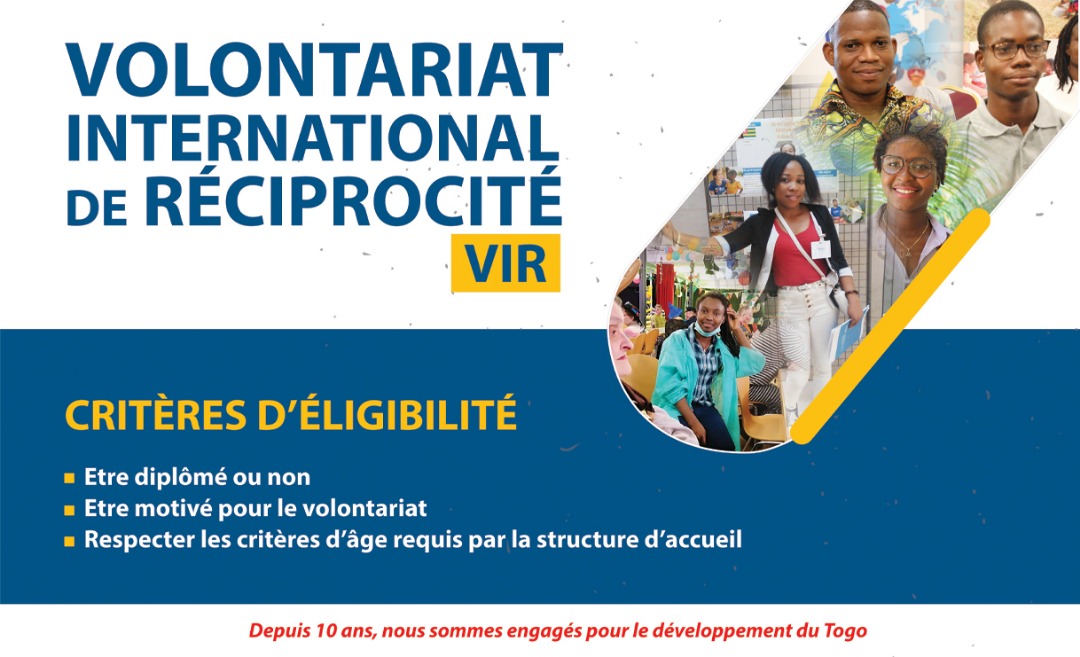 anvt_togo's tweet photo. Pour devenir VIR, vous devriez attendre l'appel à candidature pour vous inscrire, si vous répondez aux critères exigés par les structures d'accueil à l'étranger. Pour plus d'infos contactez nous sur le 22 25 57 07 ou sur nos pages sociales.

#ServicesGratuits
#VIR
#ANVT https://t.co/MEOwDClg3i