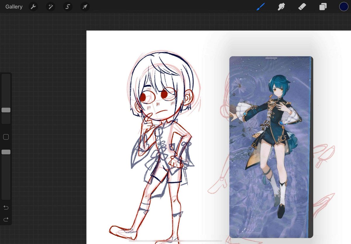nesmhegy's tweet photo. Xingqiu, I don't understand your clothes 😭 #workinprogress #Xingqiu https://t.co/l2zT6s2baj