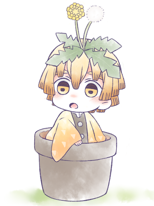 氷翠らんさんがTwitterに投稿した我妻善逸(鬼滅の刃)のイラスト。