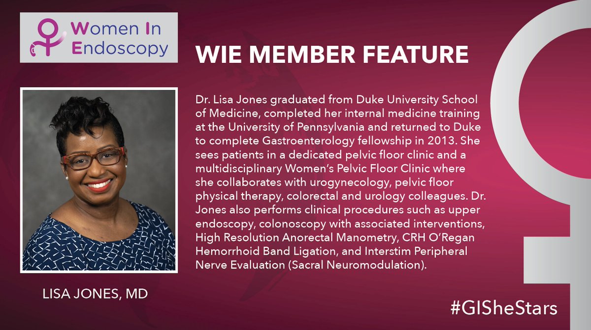 Women In Endoscopy | WIE (@womeninendo) on Twitter photo #WomenInMedicineMonth may be over, but there are still plenty of #GISheStars! Today's feature is
<a href="/LisaJonesMD/">Lisa Jones, MD, MPH, MMCi</a>, a gifted and irreplaceable WIE member. Thank you for being a part of the #WomenInEndo community!
Join today and you could be featured next! #WomenInMedicineMonth may be over, but there are still plenty of #GISheStars! Today's feature is
<a href="/LisaJonesMD/">Lisa Jones, MD, MPH, MMCi</a>, a gifted and irreplaceable WIE member. Thank you for being a part of the #WomenInEndo community!
Join today and you could be featured next!