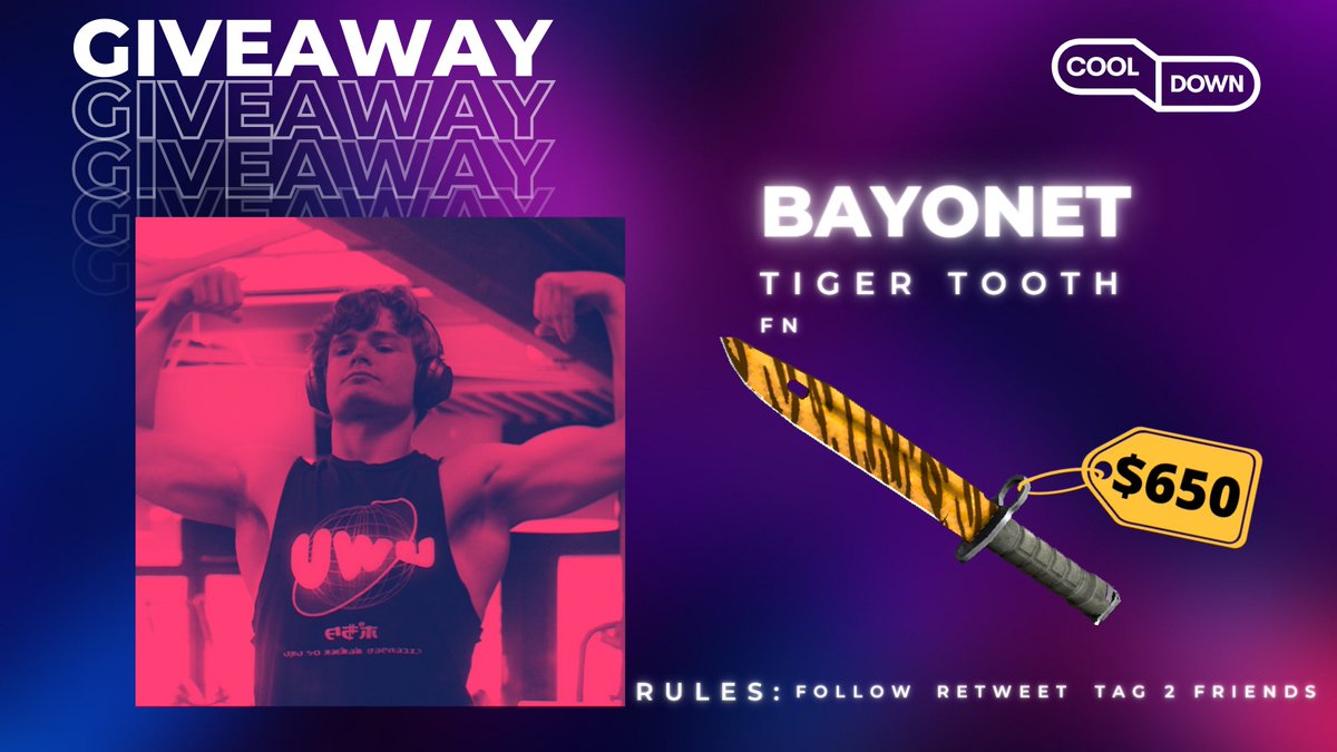 Bayonet  | Tiger Tooth Giveaway! ($650)

To enter : 

✅Retweet &amp; Follow <a href="/MattSeesAss/">MattCS</a> 
✅Tag 2 friends
✅Register at thecooldown.gg/giveaway/Mattcs

Good luck everyone!