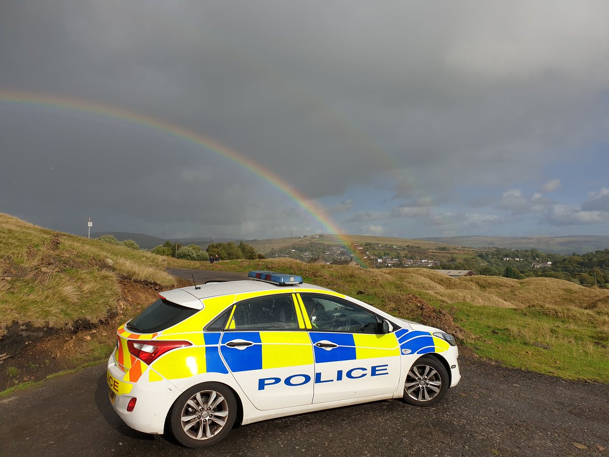 MeenaRochdale's tweet photo. Out and about with @PC__Jones, Councillors, the High Sheriff & partner agencies looking at the off-road bike mitigation measures over the moors #opdragster fantastic partnership working. We saw a rainbow 🌈 too https://t.co/VfnNxgdjjn