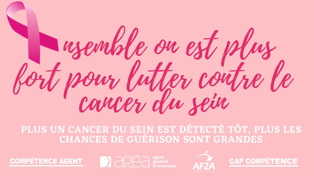 C'est le 1er Octobre, début d’#OctobreRose2021 Les #AgentsGénéraux d'#assurance se mobilisent pour le dépistage &amp; dans la lutte contre le #CancerDuSein Ca n’arrive pas qu’aux autres donc il faut en parler &amp; agir => RDV ce weekend pour @ODYSSEA_fr Paris stand 33  <a href="/AF2A_Formation/">AF2A</a>
