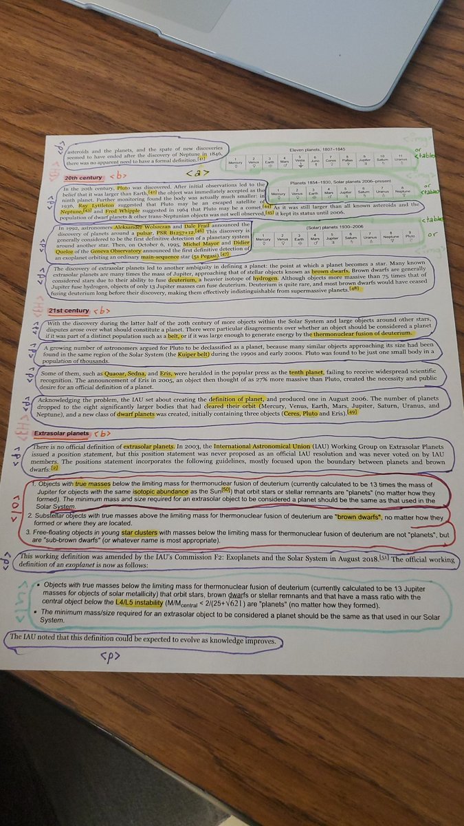 Offline activity in Web Design today! Students had to find HTML tags on a printed copy of a website.