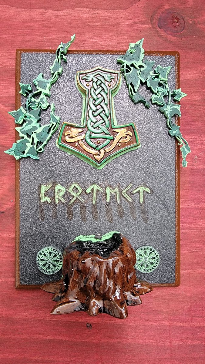 Don't have room on your table for our altars and shrines? Or maybe you are like me and have a little one running around? We also have wall plaques that serve as incense holders and offering shrines! We even offer custom work!
mynerdforge.shop
#norse #wicca #Spirituality