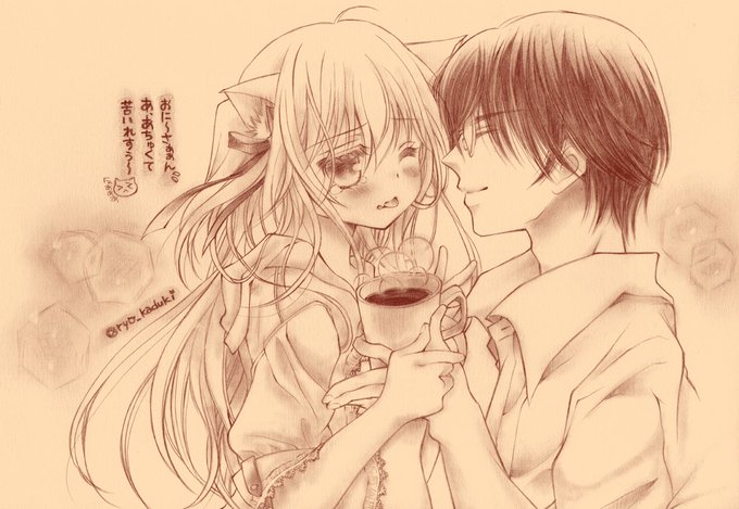 #眼鏡の日&#コーヒーの日 に描いた、おにーさんとにゃんこの過去アナログ絵を今年もあげます…☕👓️ 