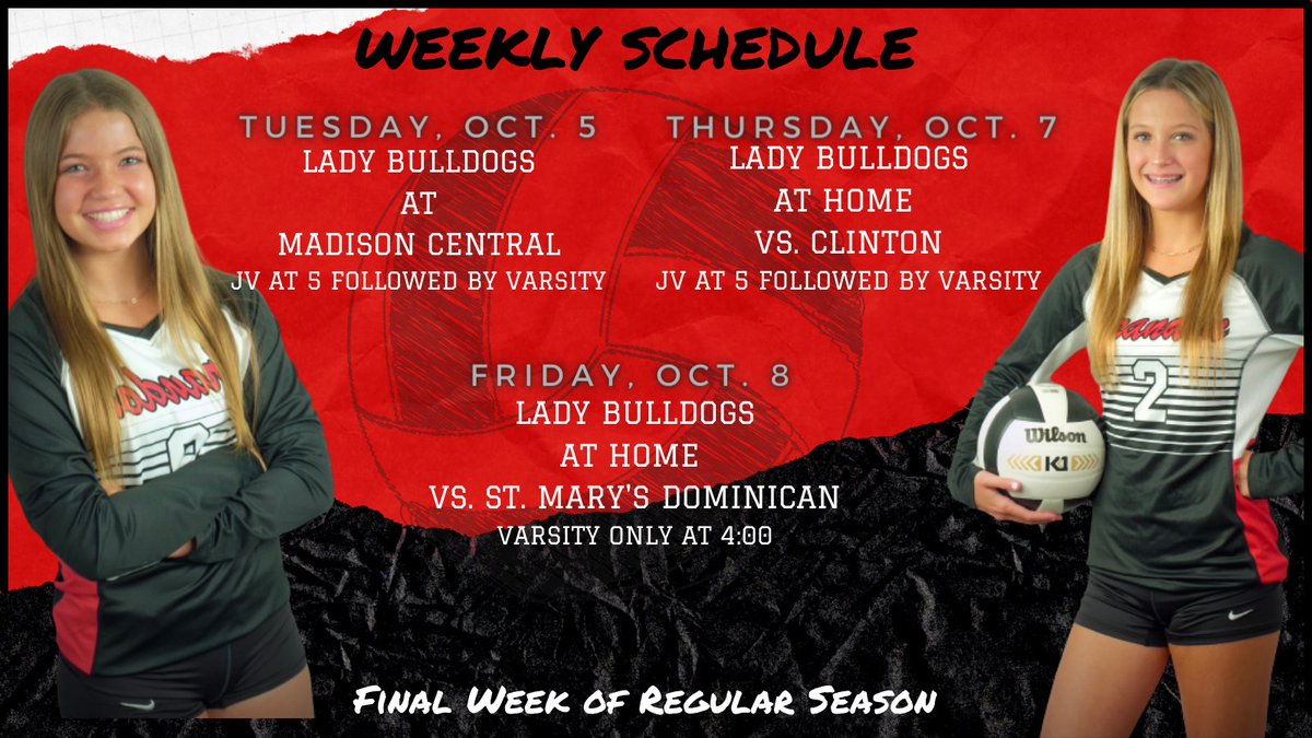 BHSVolleydogs11's tweet photo. Our regular season is coming to an end and playoffs is fastly approaching.  We will travel to Madison Central on Tuesday and have home games Thursday and Friday!  Make plans to support your Lady Bulldogs!  #bethedifference #behumble  @BrandonBulldogs @BulldogsBHS https://t.co/RxifVgta8l