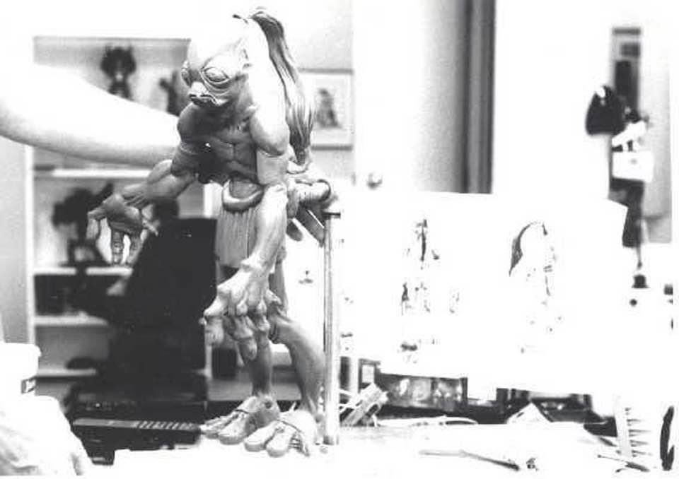 From way back in the day when Jarrod and I were working on the very first Oddworld game, Oddworld: Abe's Oddysee. We sculpted seven or eight characters for the game back when they needed physical clay maquettes. #oddword #abesoddysee #shiflettbros 