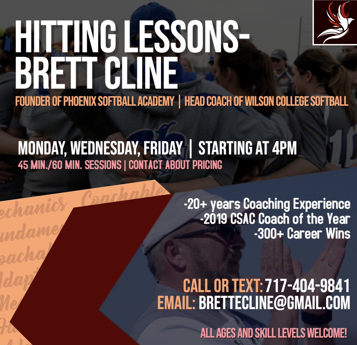 🥎Interested in honing in your hitting? Call Coach Brett Cline! With over 20 years of coaching, he offers some of the best advice in the area!🥎

💥For more information or to sign up, see the graphic below!💥
