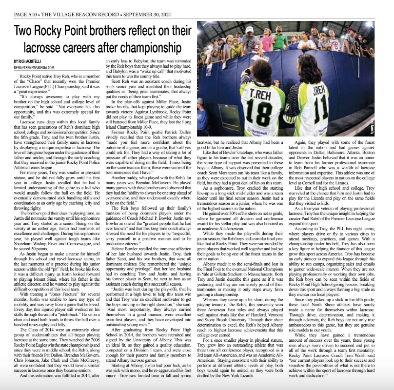 Strong genes in the Reh family! Nice press for brothers Troy and Justin Reh. Keep making Section XI proud. Check it out: issuu.com/tbrmedia/docs/…