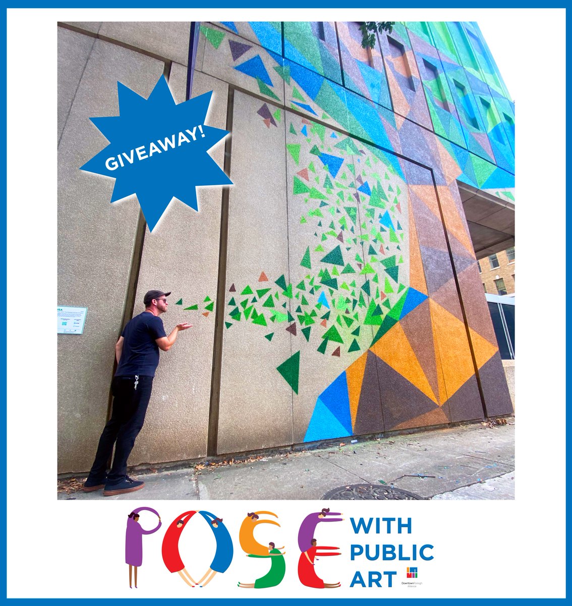 DowntownRaleigh's tweet photo. ❕ GIVEAWAY ❕ We've unveiled many public art projects over the past few weeks and this community has shown a lot of support &amp; excitement. To express our appreciation, we're giving you the chance to win a $100 gift card to a DTR business you choose, find out how in the thread ⬇️ https://t.co/AhbBxgVnq1