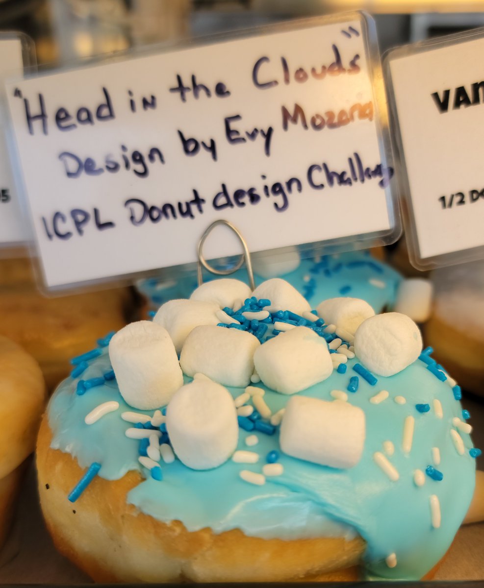 ICPL's tweet photo. Wow. We like to talk a big game here at the Library about what we do and how we do it, but the MVP is Evelyn they really knocked this one out of the park. From today through the 8th, head to @ICDonuts and pick up this delicious winner and enjoy! https://t.co/Cr12OMAOYi