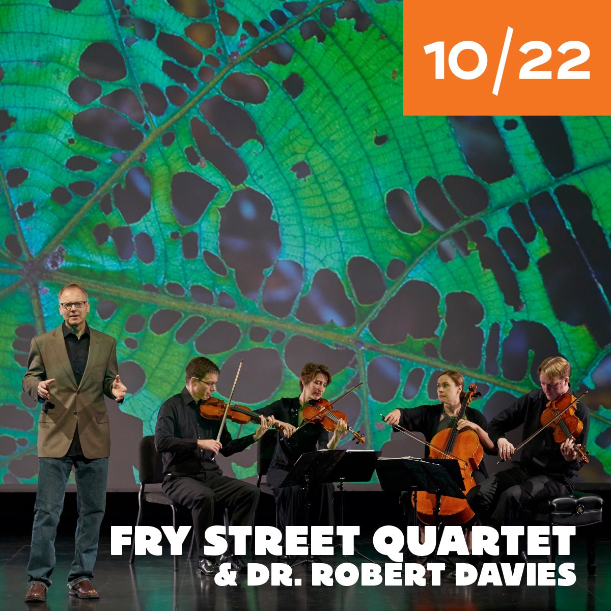 The Crossroads Project, featuring the #FryStreetQuartet and #physicist Dr. Robert Davies, fuses classical quartet repertoire, evocative cinematic imagery, and compelling science to explore nature, humanity, and more. Tickets at uvm.edu/laneseries/fry…
