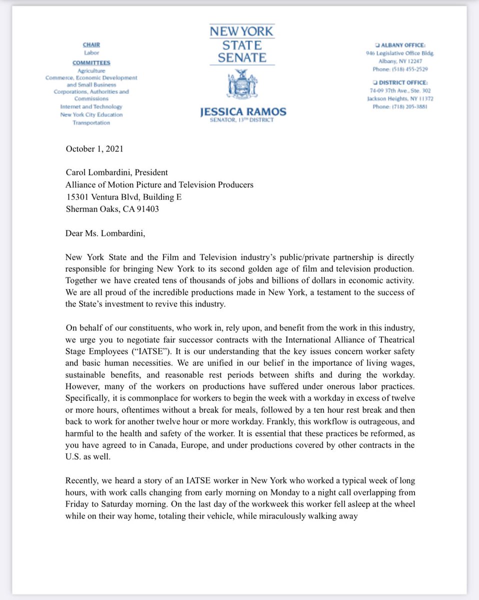 bradhoylman's tweet photo. I stand with @IATSE. 

It shouldn’t matter if a show is streaming on an app or on TV, workers deserve basic human dignity, like lunch breaks, nights and weekends.

#IASolidarity #ReasonableRest https://t.co/J2l1oxdvbh
