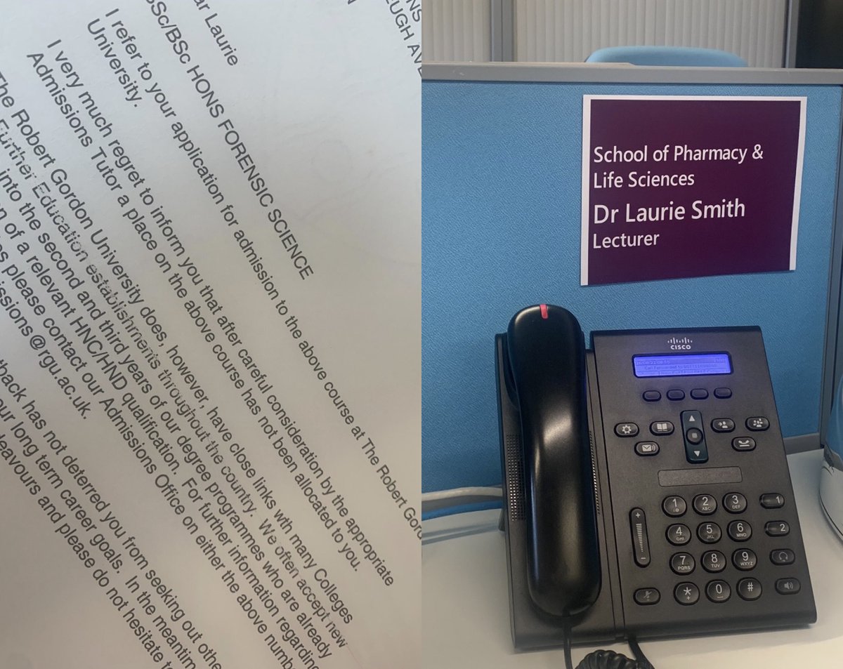 lauriesmith2011's tweet image. Twenty years ago I received a letter of rejection to study Forensic Science at RGU. Today I started my new role as Lecturer in Pharmaceutical and Analytical Science - teaching on the very same course.