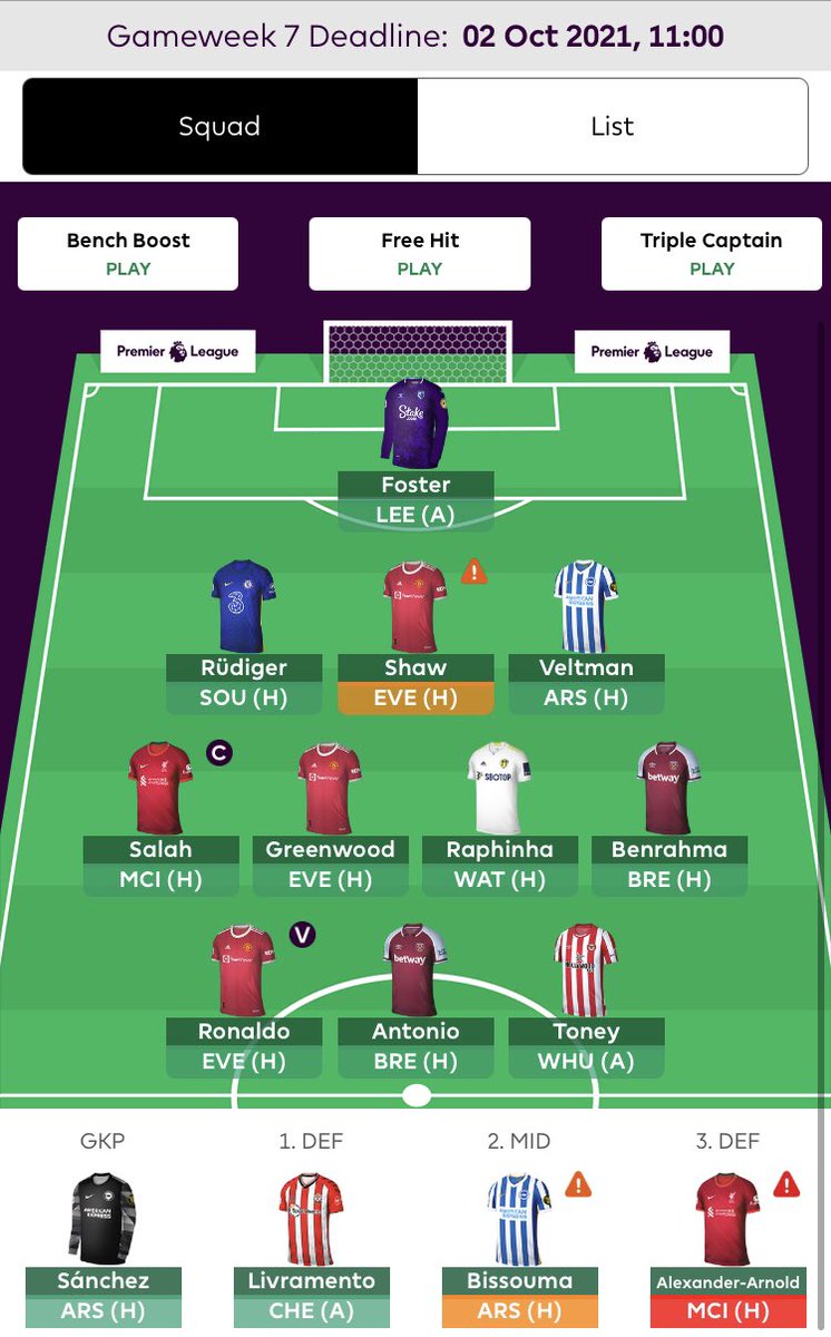 GW7🔓

Tsmikas to Rudiger

Easy transfer for me this week, disagree with people saying Man City have better defensive fixtures than Chelsea, over next few weeks, also they’re cheaper. Salah loves bagging one against City. Let’s gooo!!!
