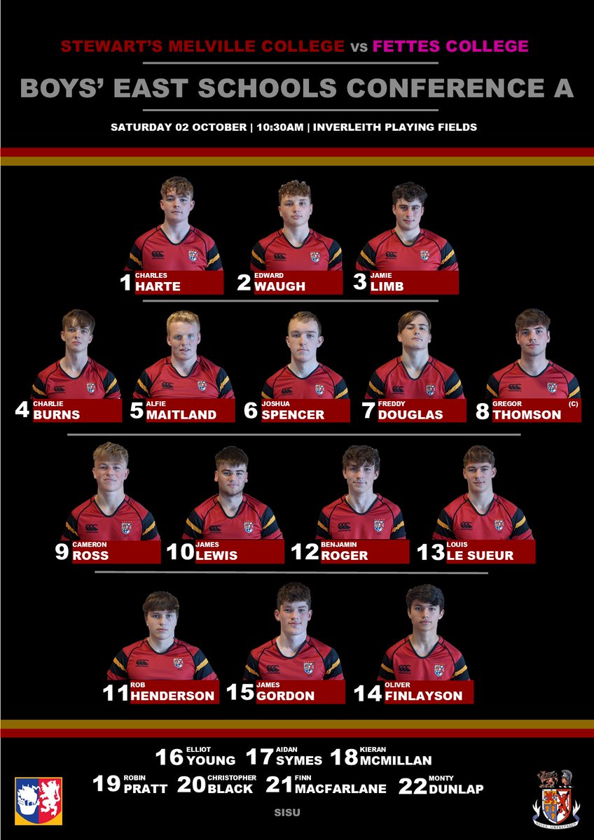 Your #SMCRUGBY 1st XV team to play <a href="/Fettes_Sport/">Fettes College Sport</a> in our first home fixture of the year.