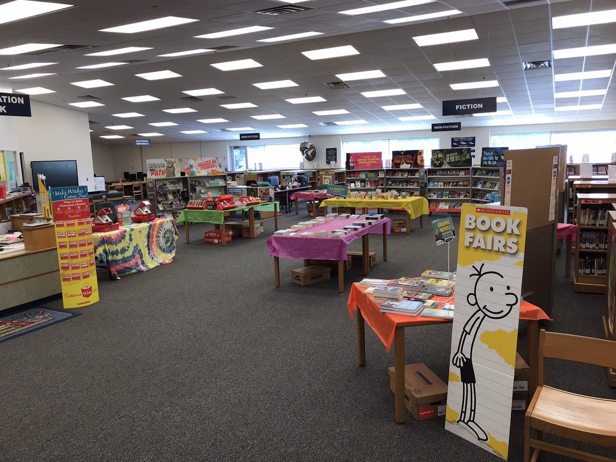 HopeMustangs's tweet image. The book fair is set up &amp;amp;ready for Monday!
The Scholastic bookfair will be open on campus daily from 8:00-4:00. 
Parents of car riders are welcome to park &amp;amp;come in to shop at drop off or dismissal. 
Online shopping &amp;amp;eWallet information can be found on the bookfair website.