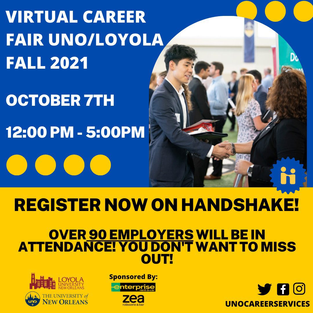 A major s/o to <a href="/UNOCareer/">UNO Career Services</a> and Dr.Cuevas for taking time to explain to our student-athletes how they can use their skills and experiences to make themselves top candidates!

Don’t forget to sign up for the Virtual Career Fair next Thursday!!! #NOLAsTeam⚔️ #PrivateersExcel