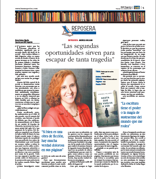 AndreaMilano's tweet photo. Hoy salimos en el suplemento #Reposera de @BAENegocios 😍🗞📖
Gracias @mhripetta ❤🙌
#HastaQueTeVuelvaAVer @penguinlibrosar https://t.co/AKOz3FXtA6