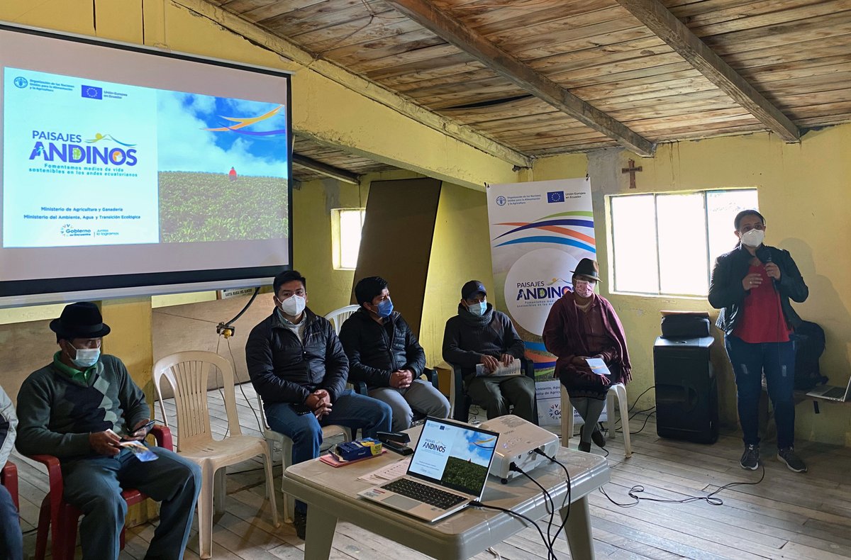 FAOEcuador's tweet photo. Seis comunidades 🧑‍🌾🌳 de la parroquia Chugchilan en Cotopaxi, fueron las primeras en suscribir el Consentimiento Libre, Previo e Informado para la ejecución del proyecto #PaisajesAndinosEc. Todas las acciones se desarrollan de forma participativa y conjunta.🤝 https://t.co/y1upGOwL5V