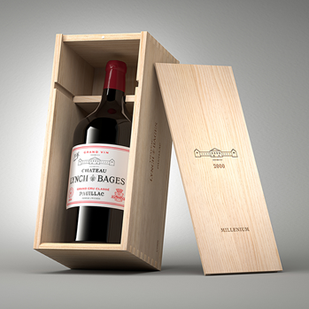 Ex-Château "Millenium" Edition 2000 Lynch-Bages | Limited Library Release available at HDH retail. Only 1000 bottles released in total, this special edition from @chateaulynchbages is numbered and hand-signed by Jean-Michel Cazes. #wine #wineauction #winecollector #bordeaux