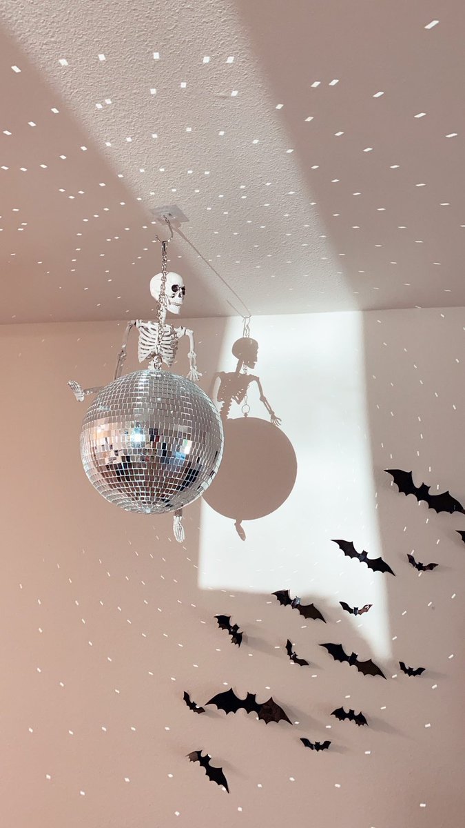 Y’all look at the spooky disco vibe in my living room