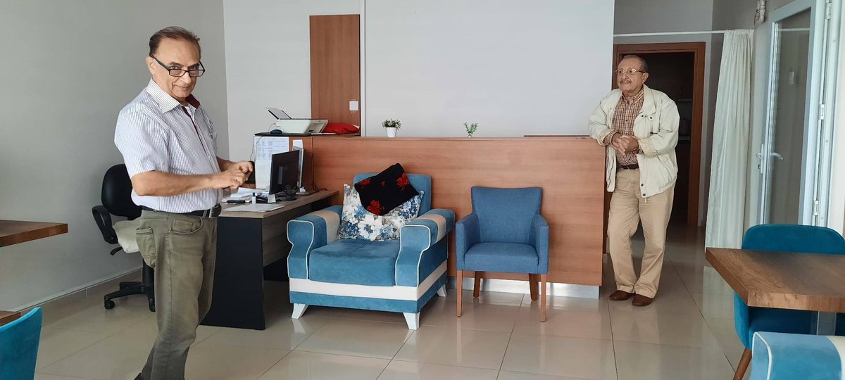 KoruCihan's tweet photo. Location scouting for my upcoming short film project. Yılmaz Akyunus, a fellow scool-graduate of the Kadıköy Maarif, has generously offered the use of his office space and the periferal area for use in the film. https://t.co/TkKjG8HKjO