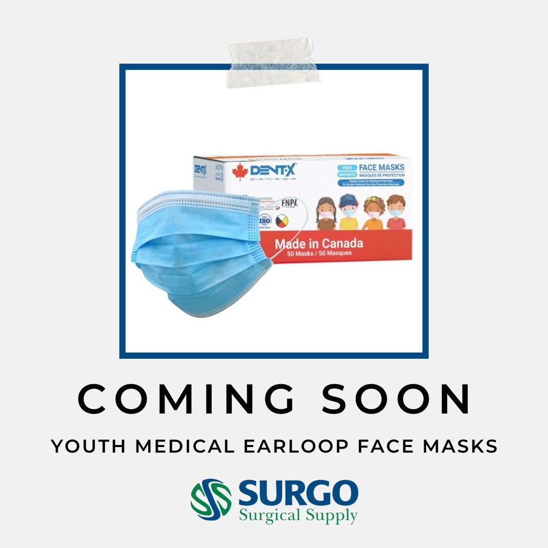 SurgoSurgical's tweet image. Youth Masks are coming soon to Surgo! These masks are medical-rated, are 3.5" X 5.75", and are available in colours pink and blue. Check back often at hubs.ly/H0YFy8s0 to get all of the latest updates on our newest products! #youthmask #earloopmask #facemask